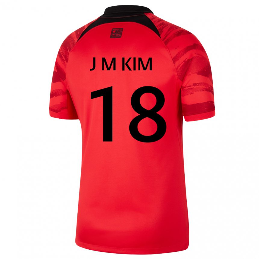 Enfant Maillot Corée Du Sud Kim Jung Mi #18 Rouge Noir Tenues Domicile 22-24 T-shirt Belgique