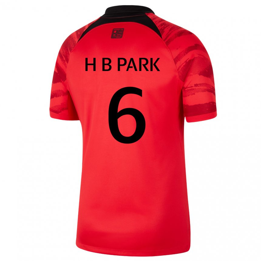 Kinder Südkoreanische Park Hyeon Bin #6 Rot Schwarz Heimtrikot Trikot 22-24 T-shirt Belgien