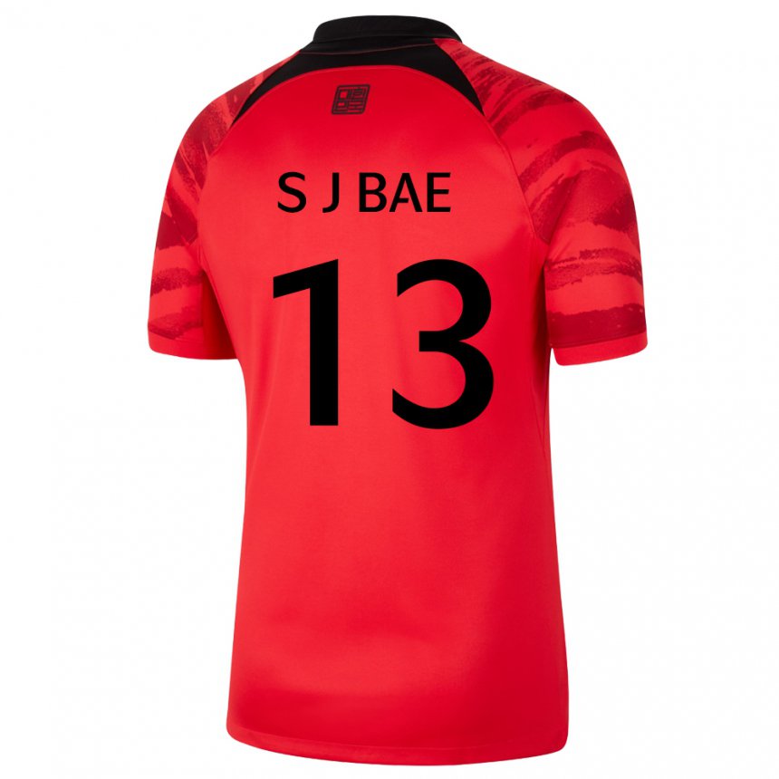 Kinderen Zuid-koreaans Bae Seo Joon #13 Rood Zwart Thuisshirt Thuistenue 22-24 T-shirt België