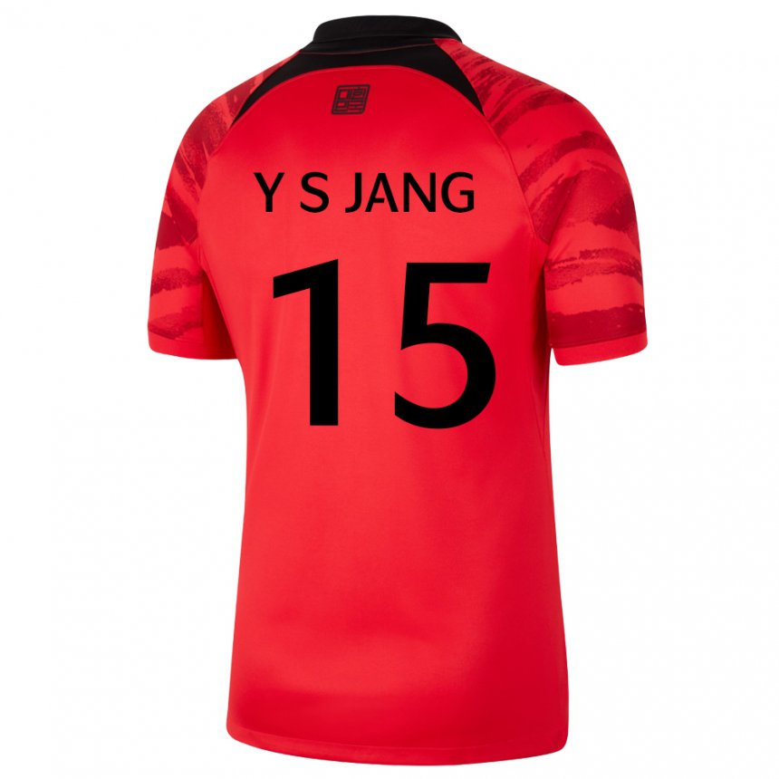 Kinder Südkoreanische Jang Yun Sik #15 Rot Schwarz Heimtrikot Trikot 22-24 T-shirt Belgien