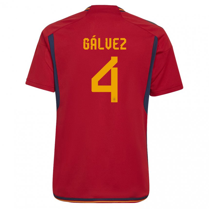 Kinder Spanische Rocio Galvez #4 Rot Heimtrikot Trikot 22-24 T-shirt Belgien