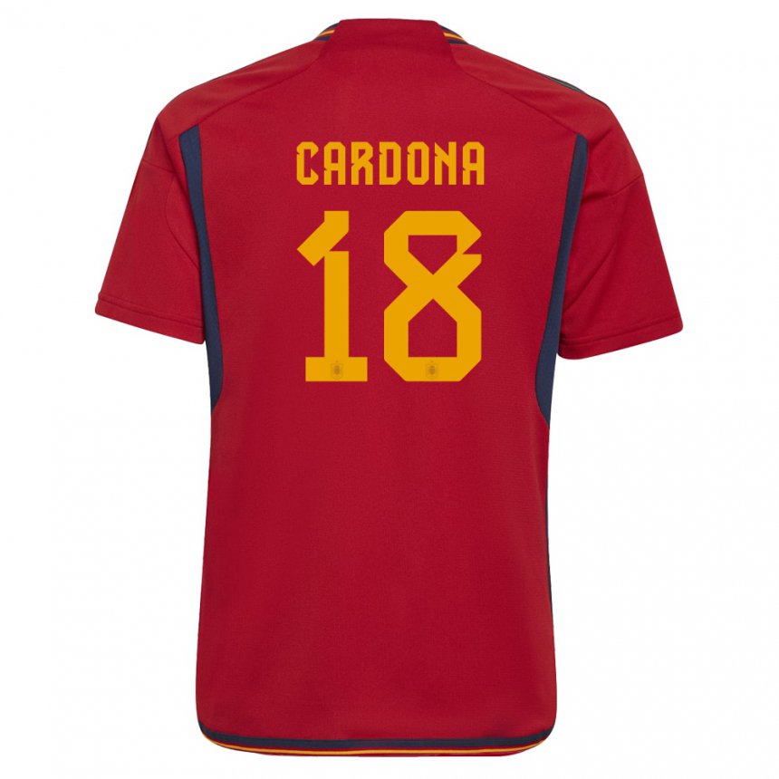 Kinder Spanische Marta Cardona #18 Rot Heimtrikot Trikot 22-24 T-shirt Belgien