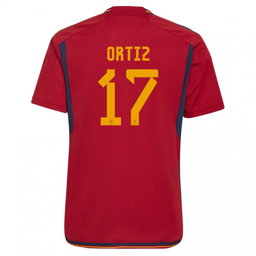 Kinder Spanische Angel Ortiz #17 Rot Heimtrikot Trikot 22-24 T-shirt Belgien