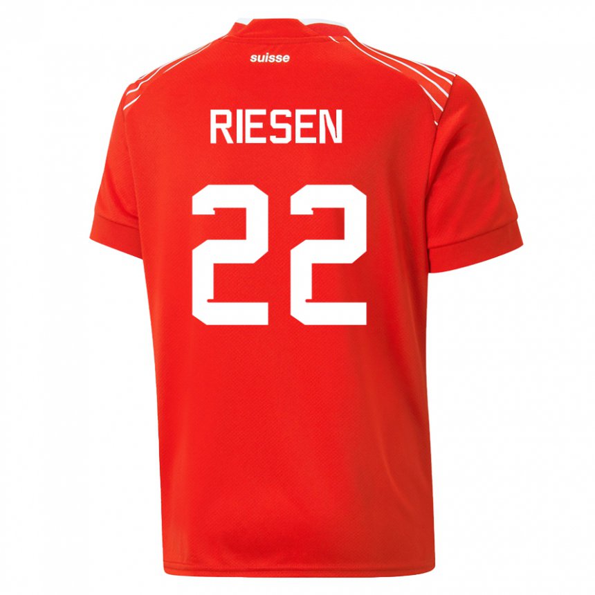 Kinder Schweizer Nadine Riesen #22 Rot Heimtrikot Trikot 22-24 T-shirt Belgien
