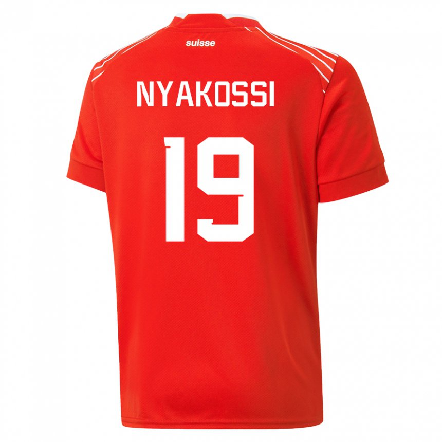 Kinder Schweizer Roggerio Nyakossi #19 Rot Heimtrikot Trikot 22-24 T-shirt Belgien