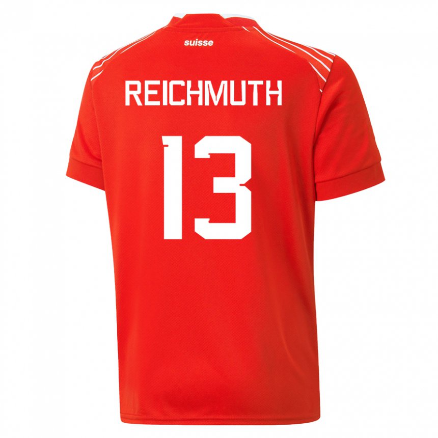 Kinder Schweizer Miguel Reichmuth #13 Rot Heimtrikot Trikot 22-24 T-shirt Belgien