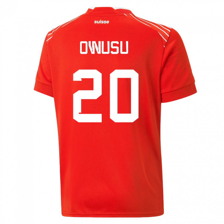 Kinder Schweizer Tyron Owusu #20 Rot Heimtrikot Trikot 22-24 T-shirt Belgien