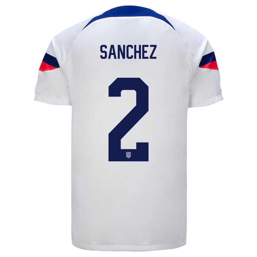 Kinder Us-amerikanische Ashley Sanchez #2 Weiß Heimtrikot Trikot 22-24 T-shirt Belgien