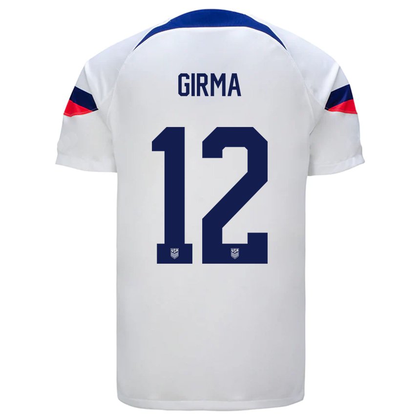 Kinder Us-amerikanische Naomi Girma #12 Weiß Heimtrikot Trikot 22-24 T-shirt Belgien