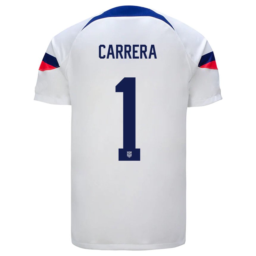 Kinder Us-amerikanische Antonio Carrera #1 Weiß Heimtrikot Trikot 22-24 T-shirt Belgien