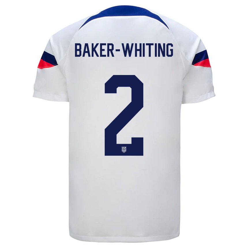 Kinder Us-amerikanische Reed Baker Whiting #2 Weiß Heimtrikot Trikot 22-24 T-shirt Belgien