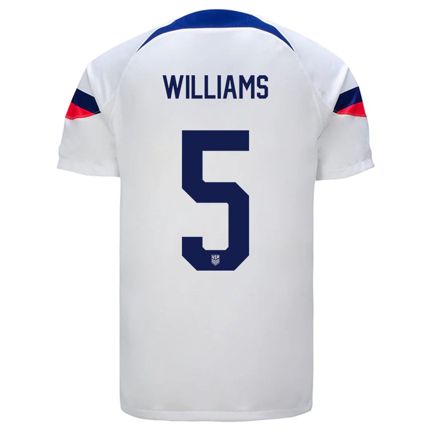Kinder Us-amerikanische Thomas Williams #5 Weiß Heimtrikot Trikot 22-24 T-shirt Belgien
