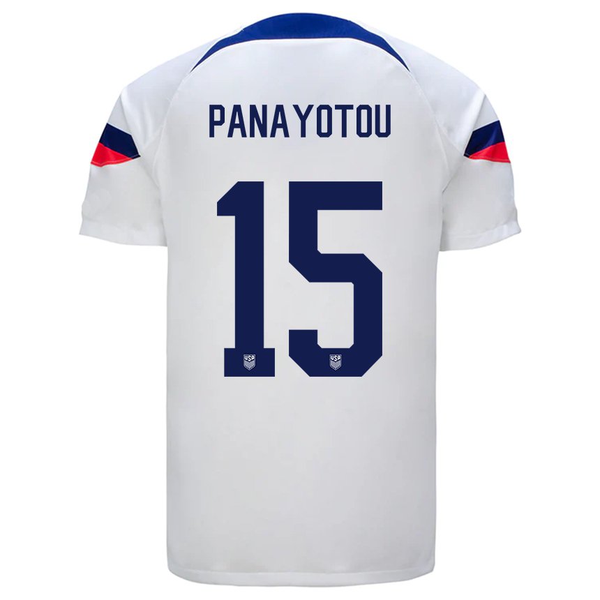 Kinder Us-amerikanische Jack Panayotou #15 Weiß Heimtrikot Trikot 22-24 T-shirt Belgien