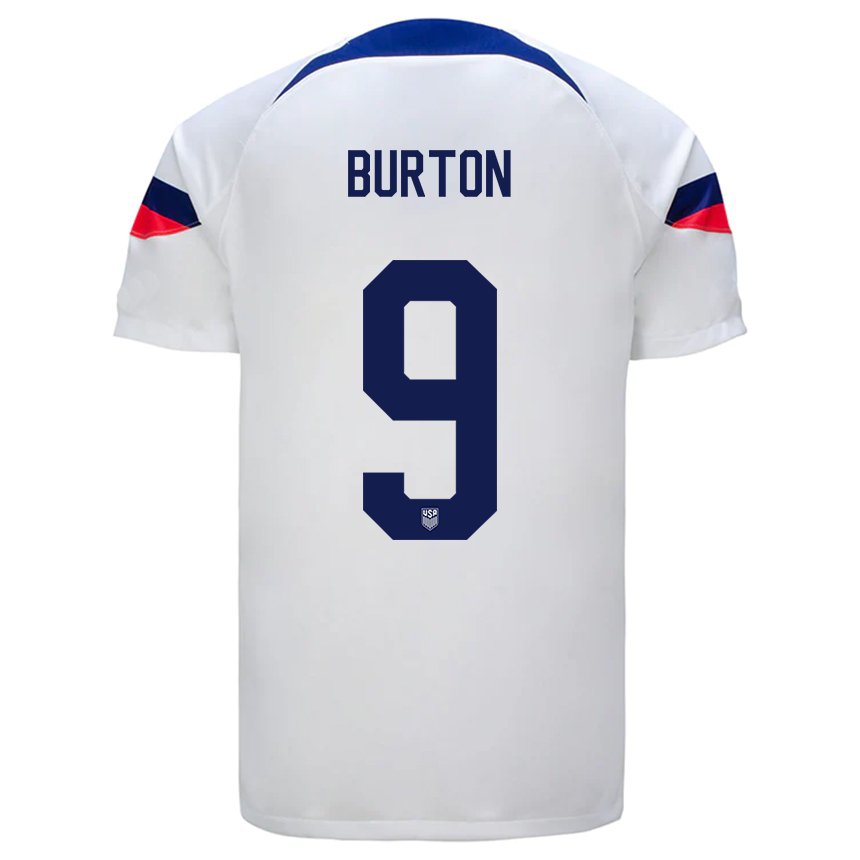 Kinder Us-amerikanische Micah Burton #9 Weiß Heimtrikot Trikot 22-24 T-shirt Belgien