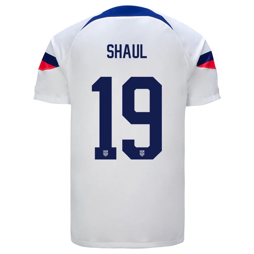 Kinder Us-amerikanische Ian Shaul #19 Weiß Heimtrikot Trikot 22-24 T-shirt Belgien