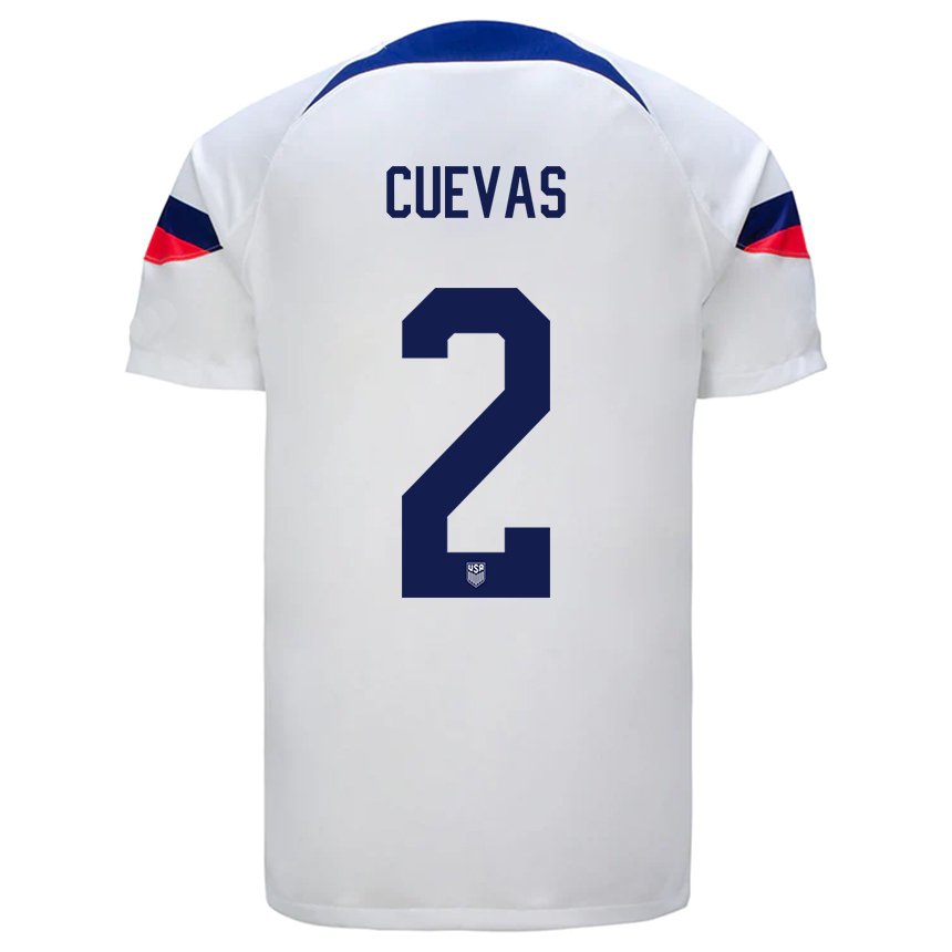 Enfant Maillot États-unis Mauricio Cuevas #2 Blanc Tenues Domicile 22-24 T-shirt Belgique