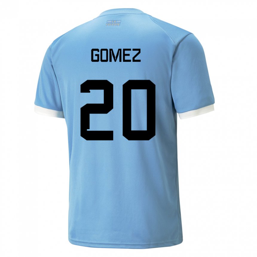 Kinderen Uruguayaans Luciana Gomez #20 Blauw Thuisshirt Thuistenue 22-24 T-shirt België