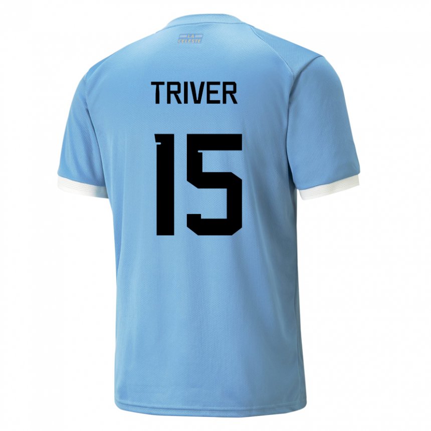 Kinderen Uruguayaans Francisco Triver #15 Blauw Thuisshirt Thuistenue 22-24 T-shirt België