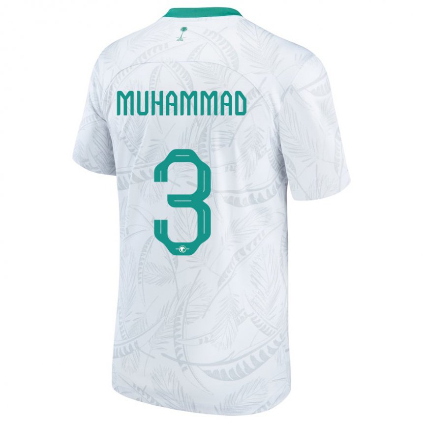 Enfant Maillot Arabie Saoudite Lin Muhammad #3 Blanc Tenues Domicile 22-24 T-shirt Belgique