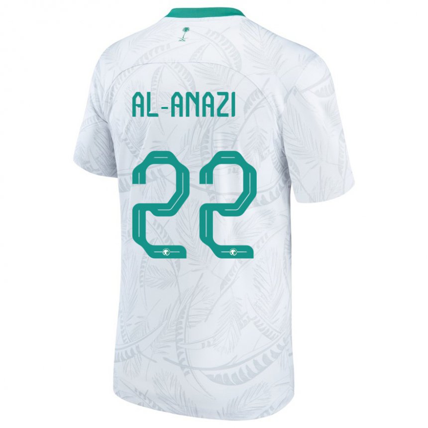Enfant Maillot Arabie Saoudite Lama Al Anazi #22 Blanc Tenues Domicile 22-24 T-shirt Belgique