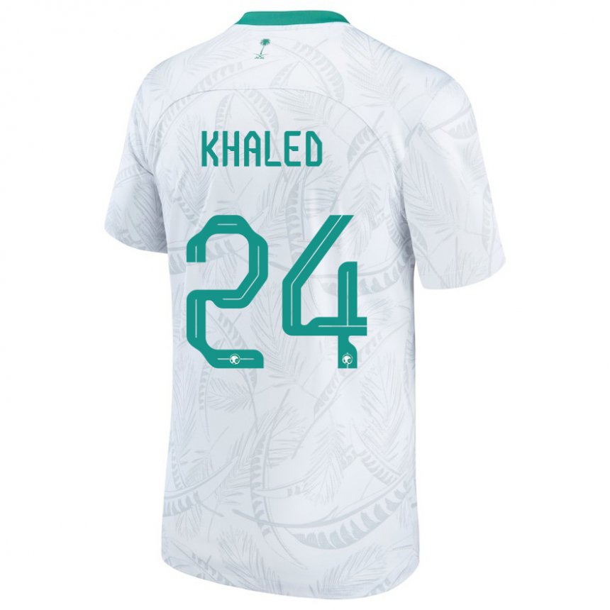 Enfant Maillot Arabie Saoudite Atheer Khaled #24 Blanc Tenues Domicile 22-24 T-shirt Belgique