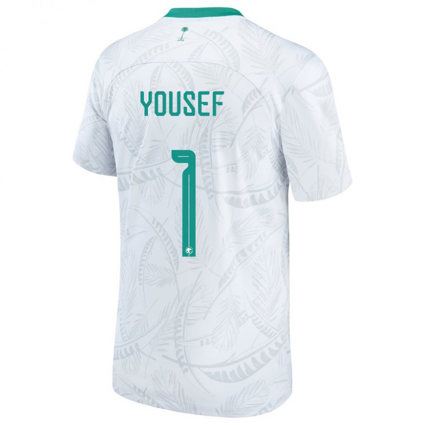 Kinder Saudi-arabische Hamed Yousef #1 Weiß Heimtrikot Trikot 22-24 T-shirt Belgien