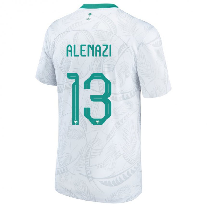 Enfant Maillot Arabie Saoudite Abdullah Alenazi #13 Blanc Tenues Domicile 22-24 T-shirt Belgique