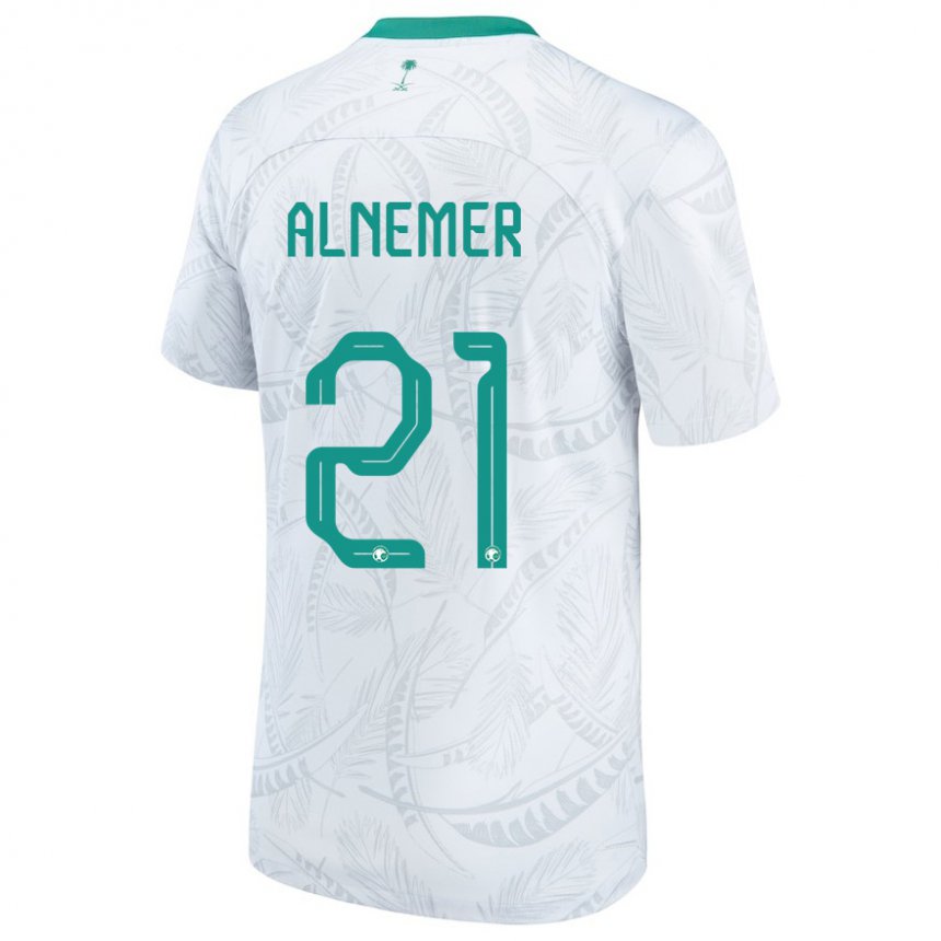 Enfant Maillot Arabie Saoudite Meshari Alnemer #21 Blanc Tenues Domicile 22-24 T-shirt Belgique