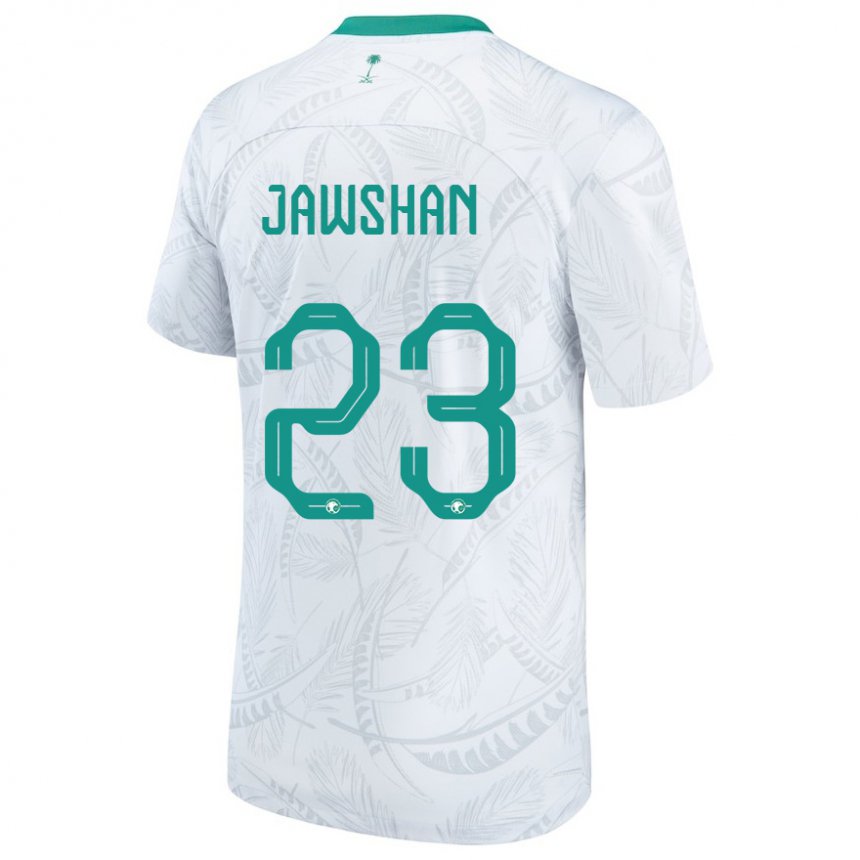 Enfant Maillot Arabie Saoudite Yazeed Jawshan #23 Blanc Tenues Domicile 22-24 T-shirt Belgique