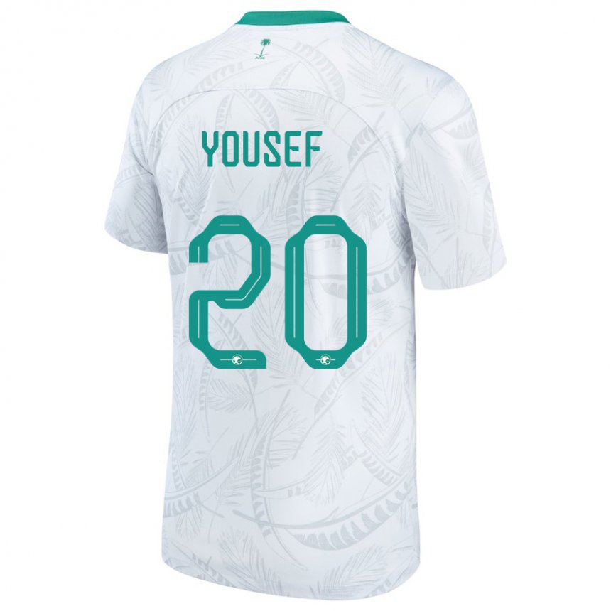 Enfant Maillot Arabie Saoudite Fares Yousef #20 Blanc Tenues Domicile 22-24 T-shirt Belgique