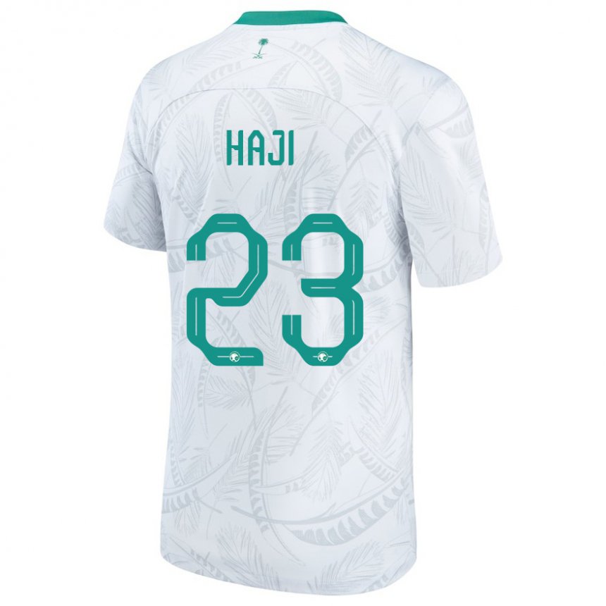 Enfant Maillot Arabie Saoudite Talal Haji #23 Blanc Tenues Domicile 22-24 T-shirt Belgique