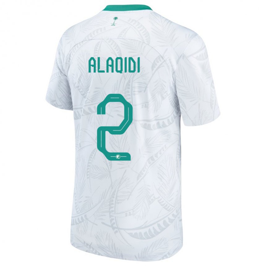 Enfant Maillot Arabie Saoudite Nawaf Alaqidi #2 Blanc Tenues Domicile 22-24 T-shirt Belgique