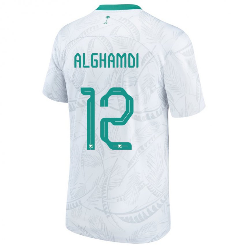 Enfant Maillot Arabie Saoudite Faisal Alghamdi #12 Blanc Tenues Domicile 22-24 T-shirt Belgique