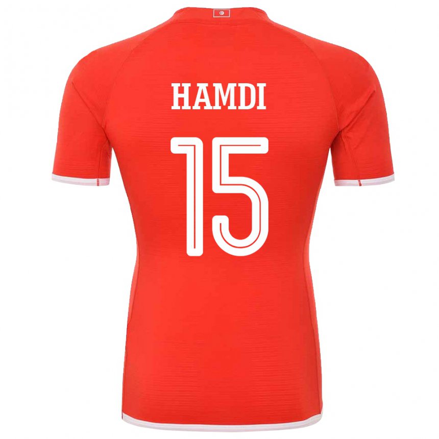 Kinder Tunesische Hanna Hamdi #15 Rot Heimtrikot Trikot 22-24 T-shirt Belgien