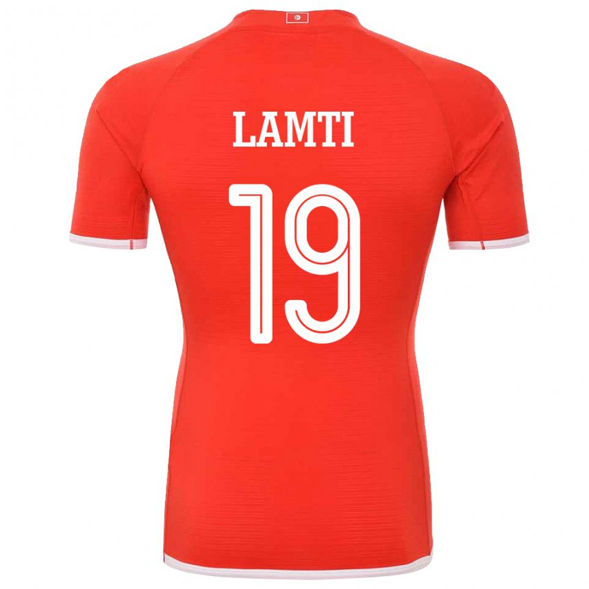 Enfant Maillot Tunisie Chirine Lamti #19 Rouge Tenues Domicile 22-24 T-shirt Belgique