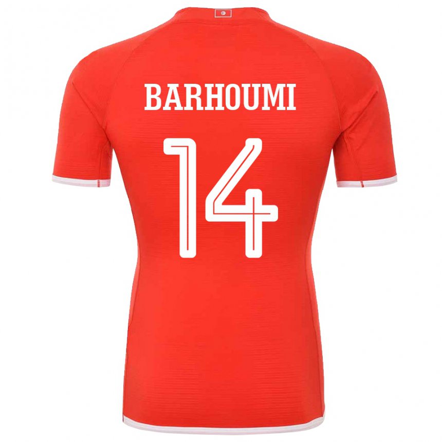 Enfant Maillot Tunisie Salah Barhoumi #14 Rouge Tenues Domicile 22-24 T-shirt Belgique