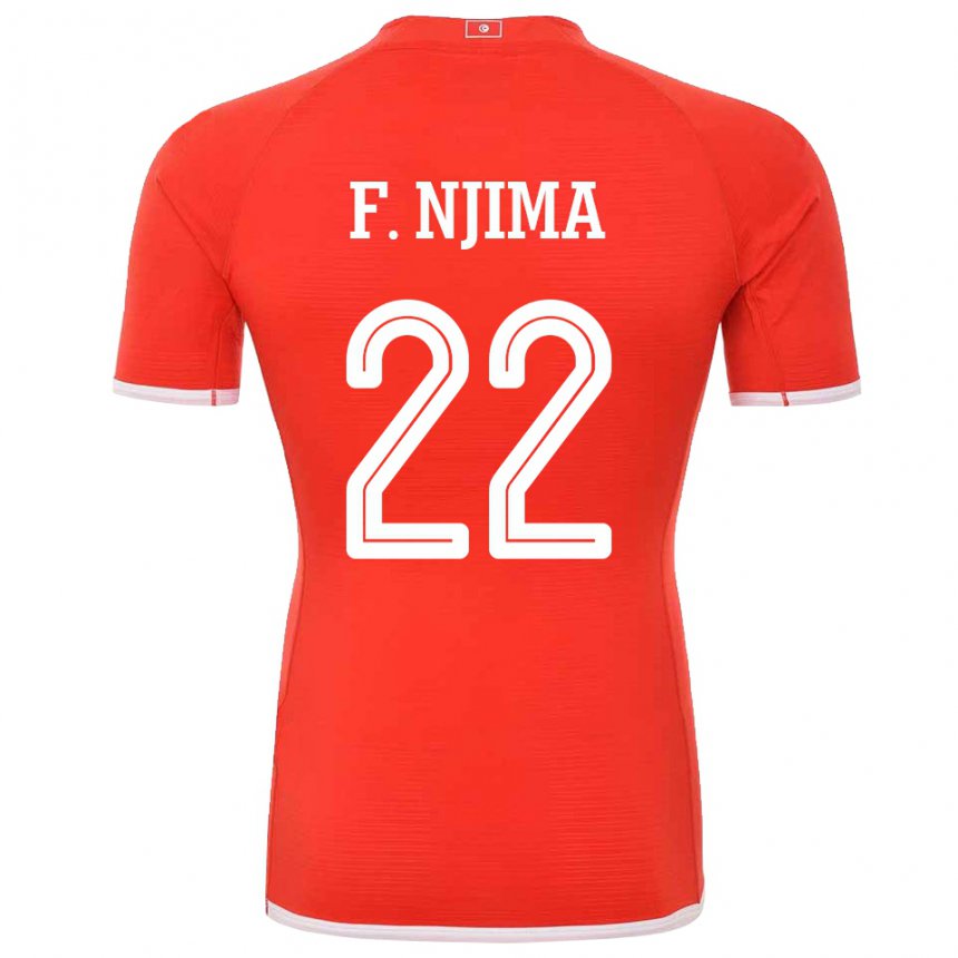 Enfant Maillot Tunisie Firas Ben Njima #22 Rouge Tenues Domicile 22-24 T-shirt Belgique