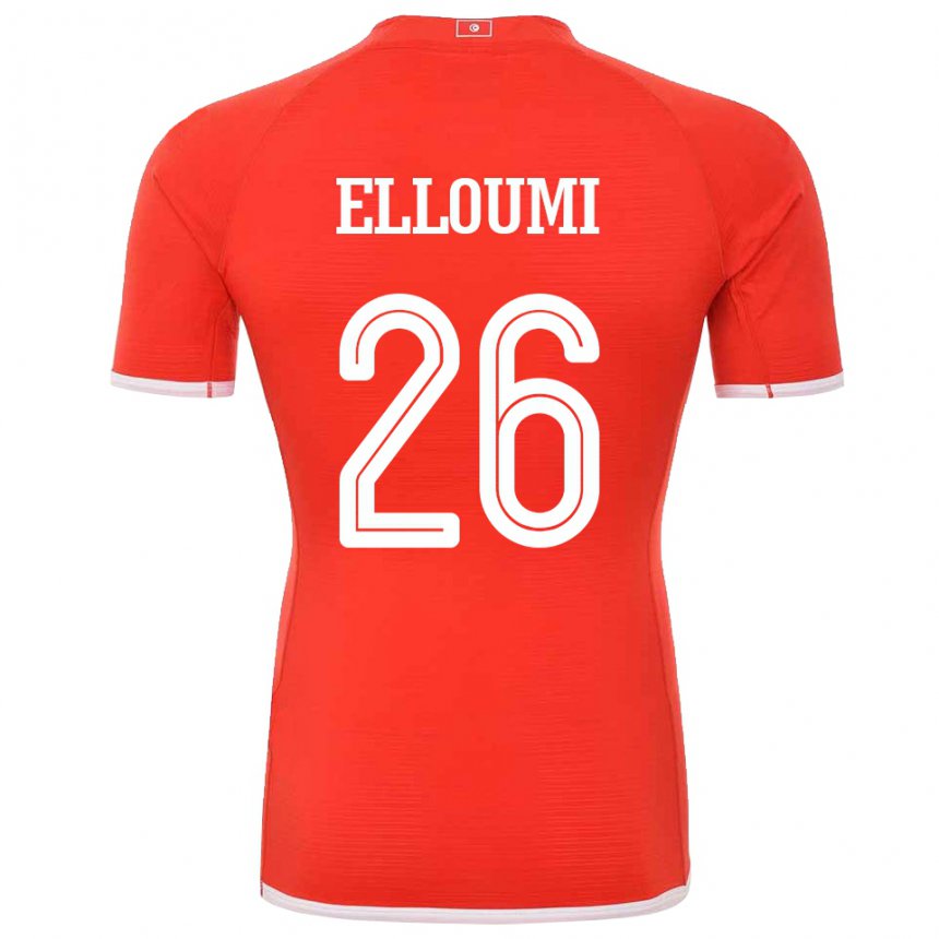 Kinder Tunesische Khalil Elloumi #26 Rot Heimtrikot Trikot 22-24 T-shirt Belgien