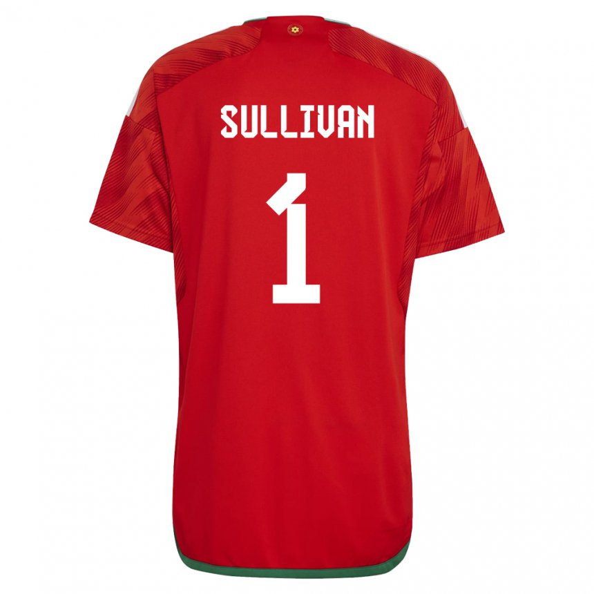 Kinder Walisische Laura O Sullivan #1 Rot Heimtrikot Trikot 22-24 T-shirt Belgien