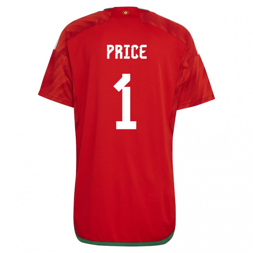 Kinder Walisische Jo Price #1 Rot Heimtrikot Trikot 22-24 T-shirt Belgien