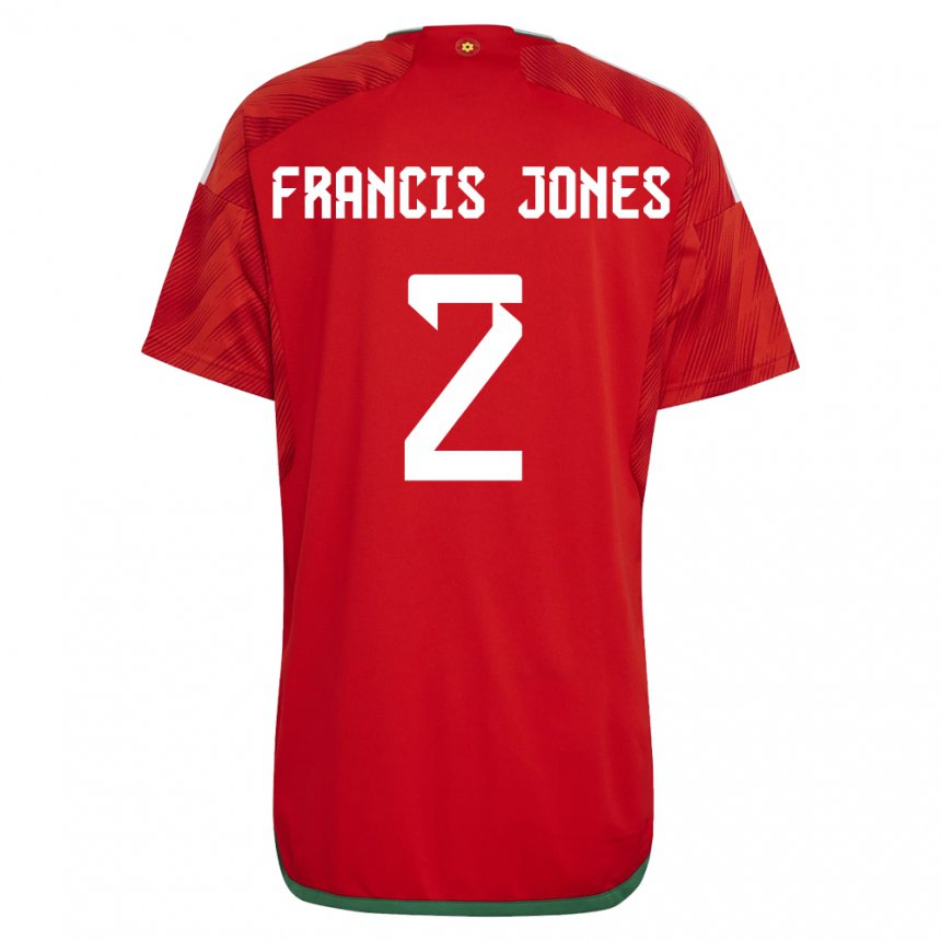 Kinder Walisische Maria Francis Jones #2 Rot Heimtrikot Trikot 22-24 T-shirt Belgien