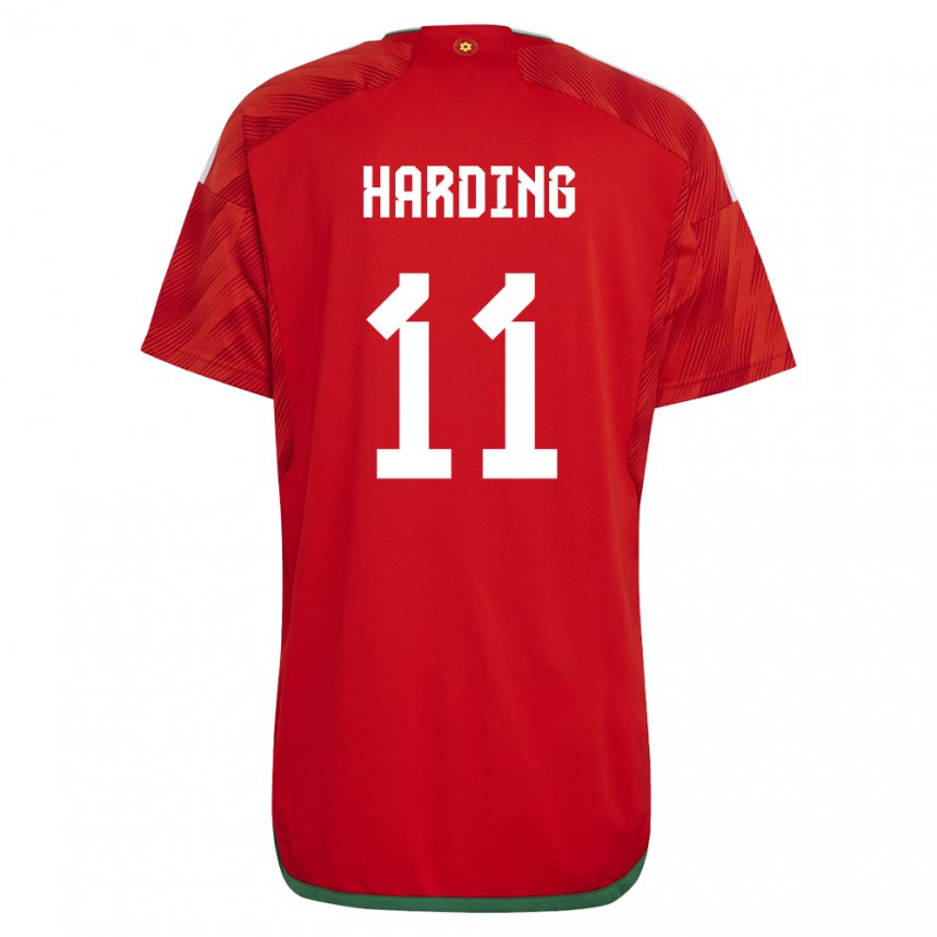 Kinder Walisische Natasha Harding #11 Rot Heimtrikot Trikot 22-24 T-shirt Belgien