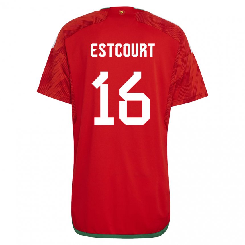 Kinder Walisische Charlotte Estcourt #16 Rot Heimtrikot Trikot 22-24 T-shirt Belgien