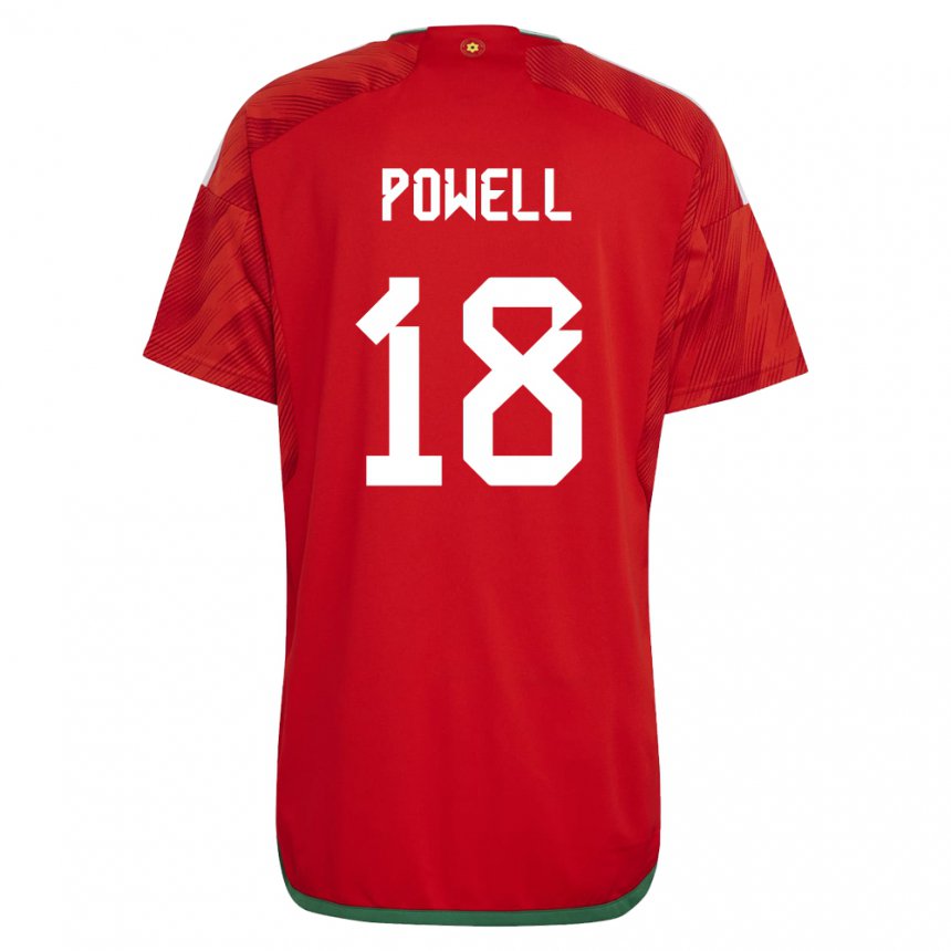 Kinder Walisische Ella Powell #18 Rot Heimtrikot Trikot 22-24 T-shirt Belgien