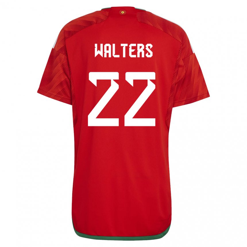 Kinder Walisische Georgia Walters #22 Rot Heimtrikot Trikot 22-24 T-shirt Belgien