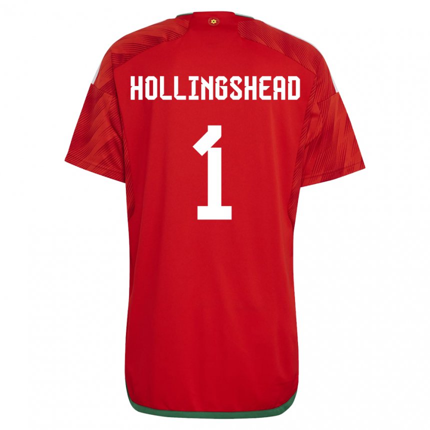 Kinder Walisische Ronnie Hollingshead #1 Rot Heimtrikot Trikot 22-24 T-shirt Belgien