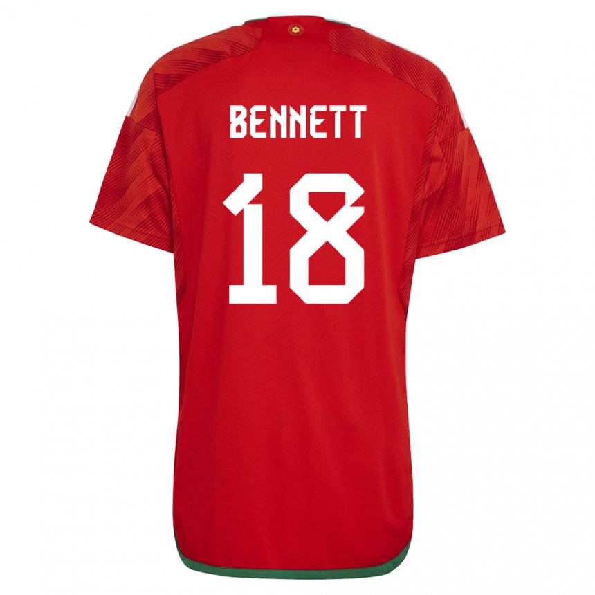 Enfant Maillot Pays De Galles Murphy Bennett #18 Rouge Tenues Domicile 22-24 T-shirt Belgique