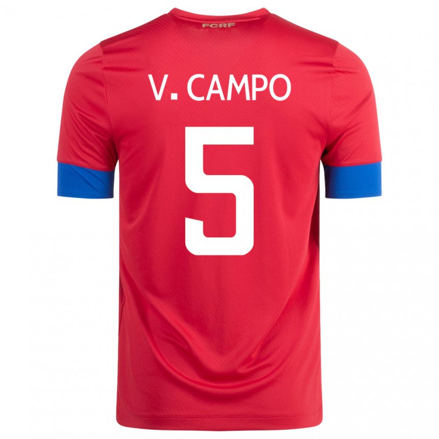 Kinder Costa-ricanische Valeria Del Campo #5 Rot Heimtrikot Trikot 22-24 T-shirt Belgien