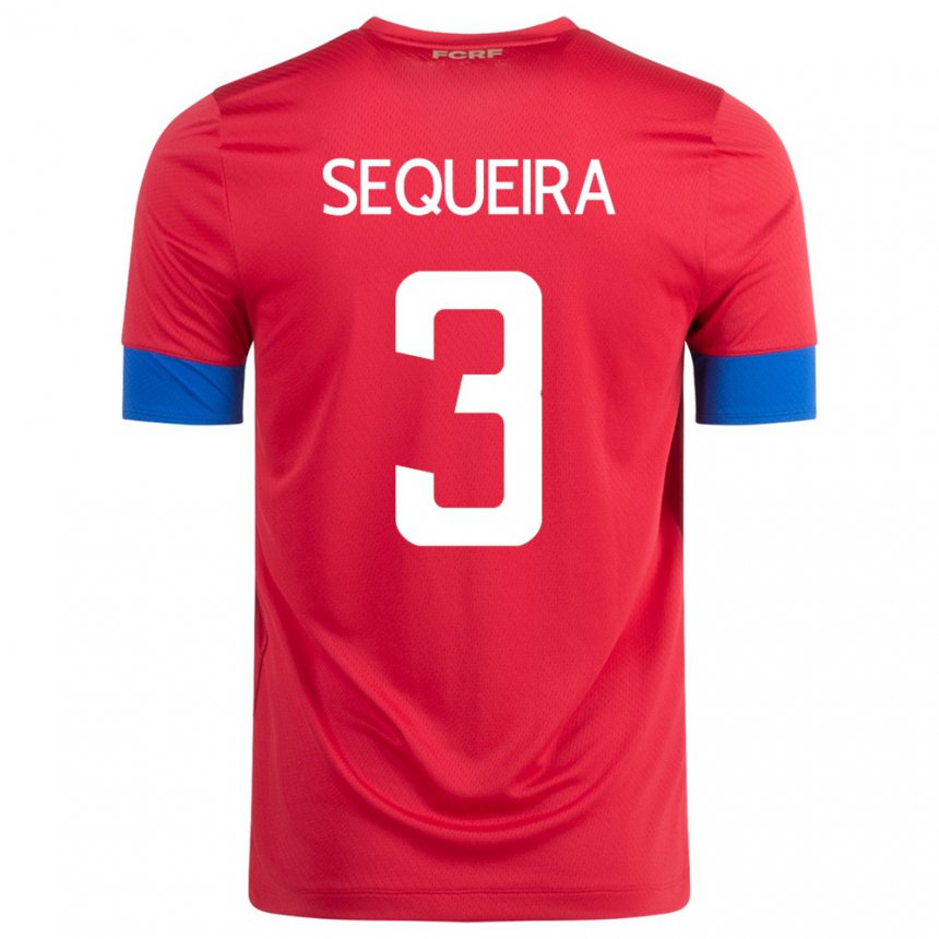 Enfant Maillot Costa Rica Douglas Sequeira #3 Rouge Tenues Domicile 22-24 T-shirt Belgique