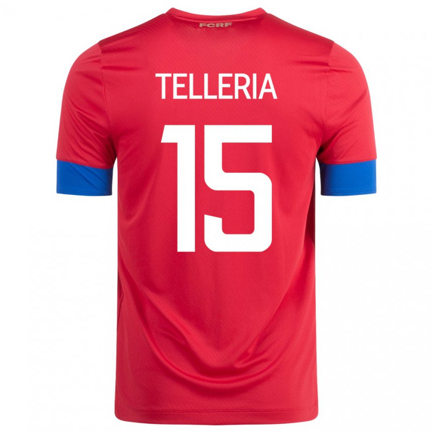 Kinder Costa-ricanische Jostin Telleria #15 Rot Heimtrikot Trikot 22-24 T-shirt Belgien